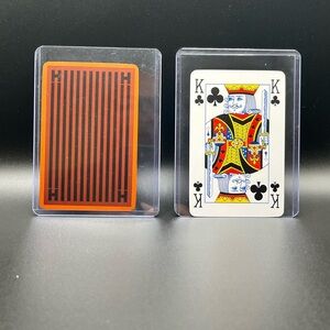 🚨 Rare Hermes Orange & Black King Of Clubs Playing Card In Protective Sleeve